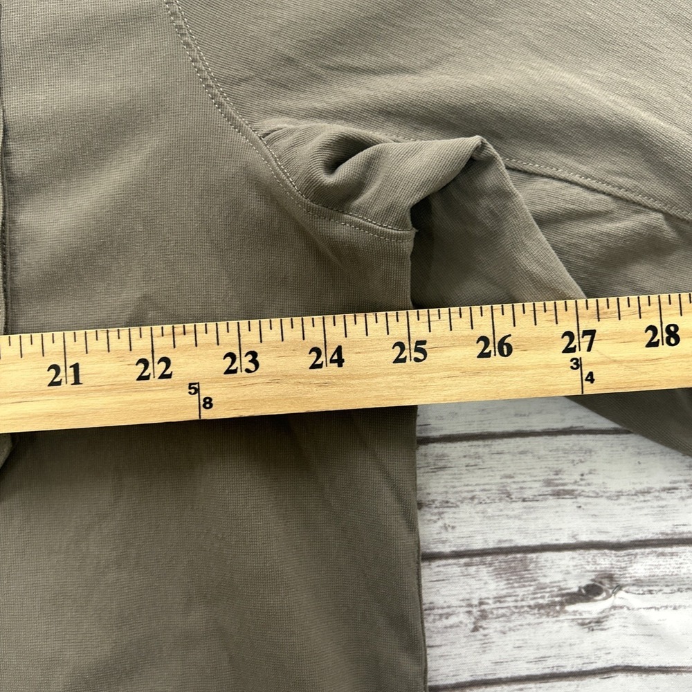 Lululemon Relaxed Fit Shirt Mens XL Olíve Green Button Up Long Sleeve Stretch - Picture 6 of 10